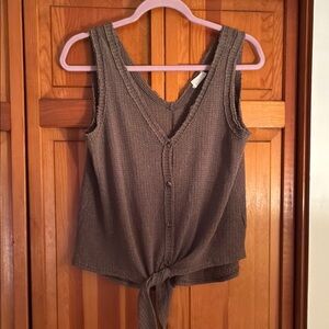 Women's Brown Sleeveless Top